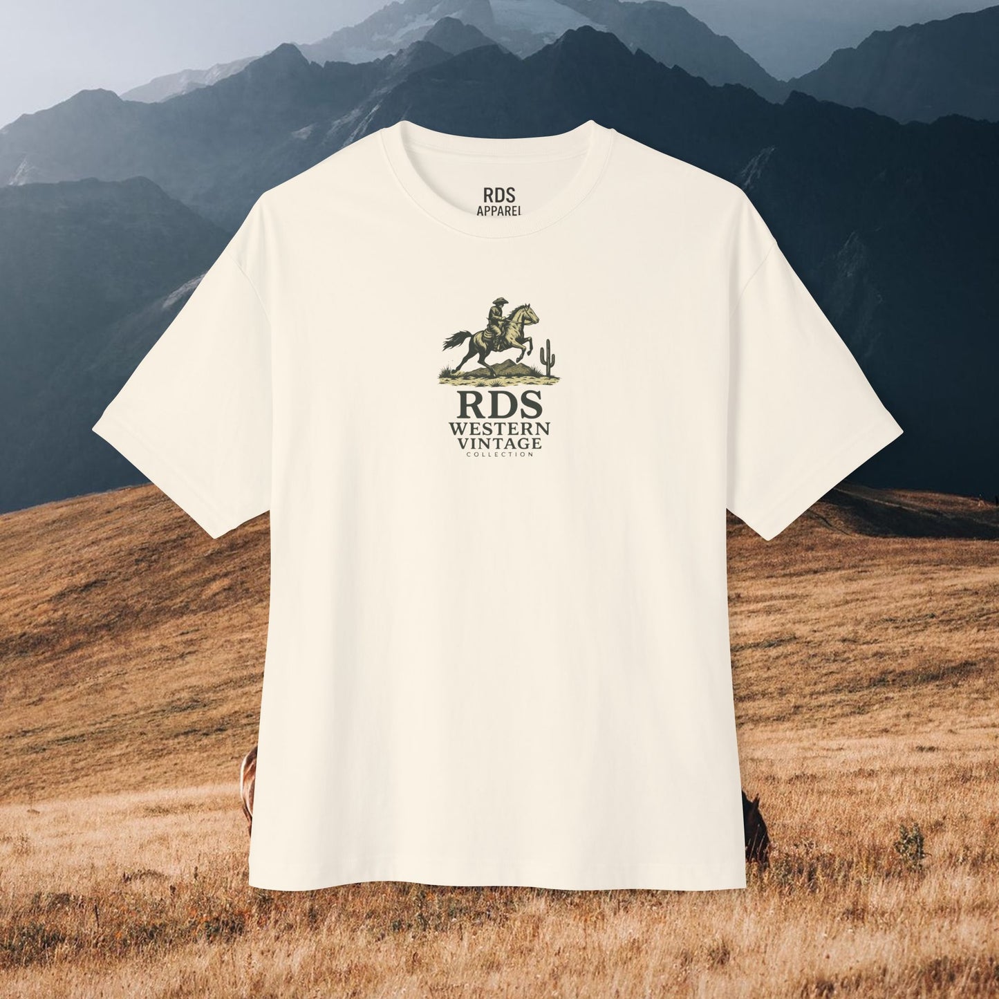 RDS Western Vintage – Rough Rider Oversized Tee & Hoodie | 1800s Cowboy Poster Streetwear